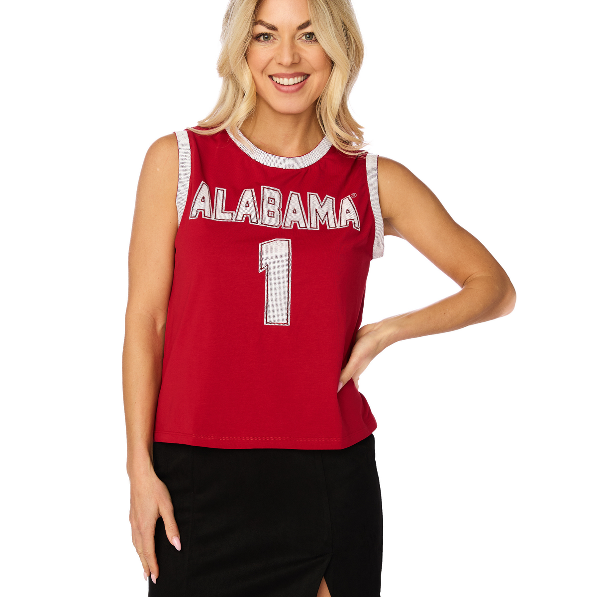 The Alabama Sequin Jersey Tank XS