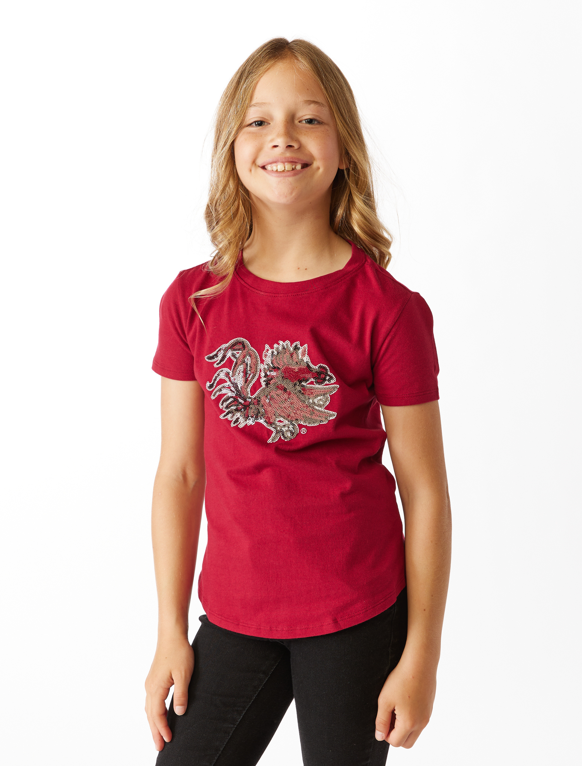 Girls red sequin shirt best sale