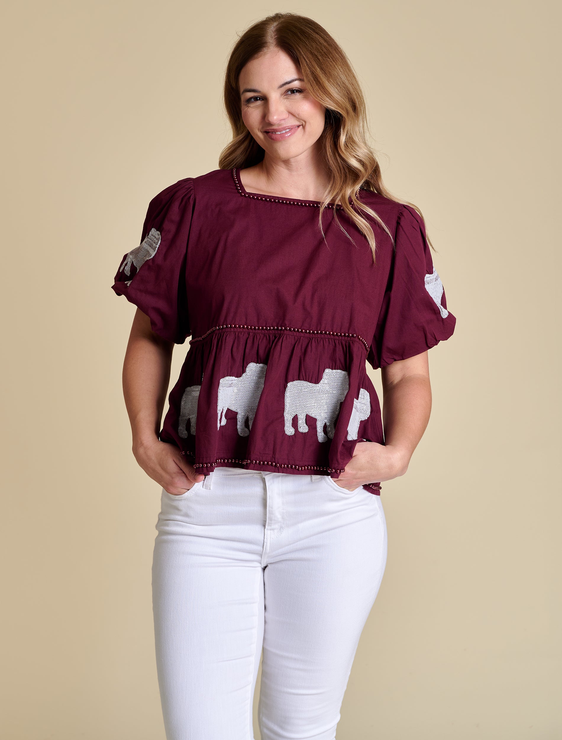 最終値下げ【euw】puff sleeve peplum top euw】puff sleeve peplum top