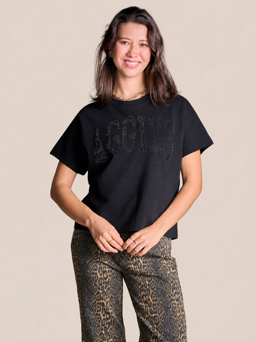 The MVP Rhinestone Tee | Texas A&M | Black – Stewart Simmons