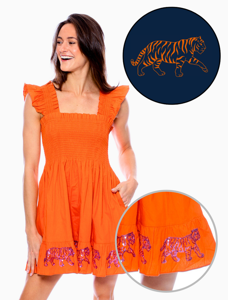 The Smocked Sequin Dress Auburn