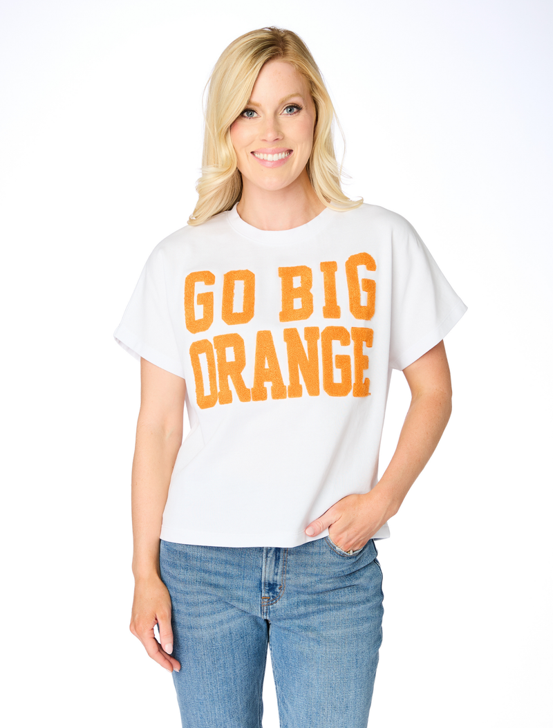 The Go Big Orange Chenille Team Top