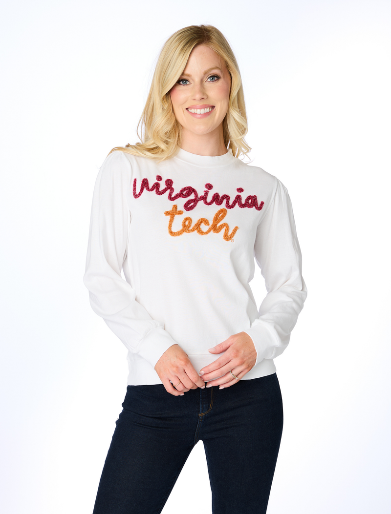 The Virginia Tech Glitter Script Long Sleeve