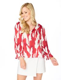 The Abstract 3/4 Sleeve | Crimson + White