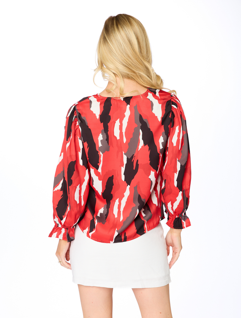 The Abstract 3/4 Sleeve | Red + Black