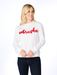 The Nebraska Glitter Script Long Sleeve