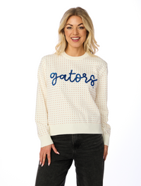 The Gators Rhinestone + Glitter Script Sweater