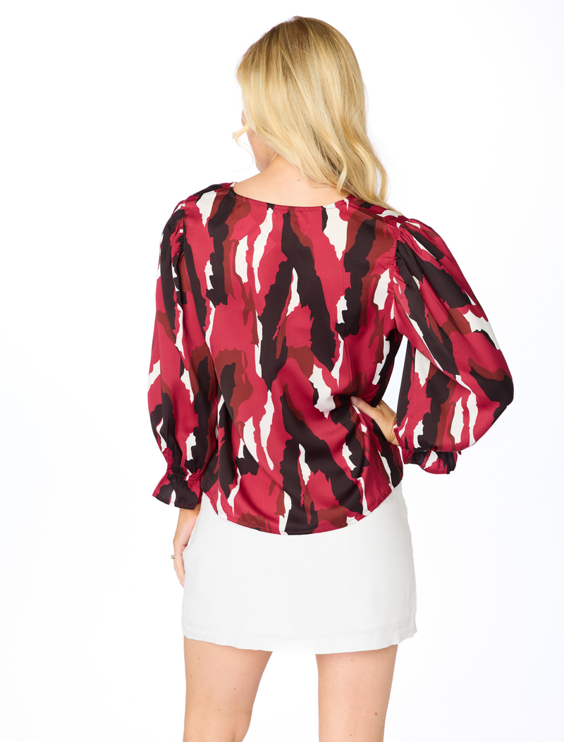 The Abstract 3/4 Sleeve | Garnet + Black