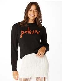 The Pokes Glitter Script Long Sleeve