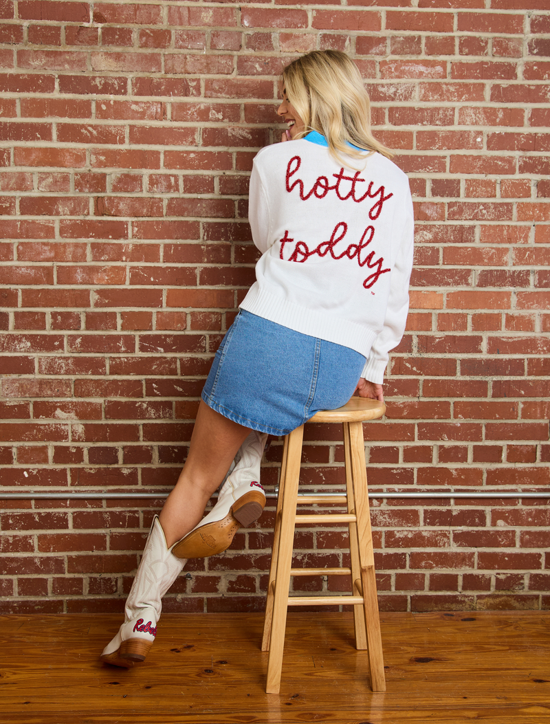 The Hotty Toddy Glitter Script Cardigan