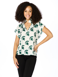 The Michigan State Spartans Poly Blouse