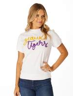 The Geaux Tigers Glitter Script Shirt