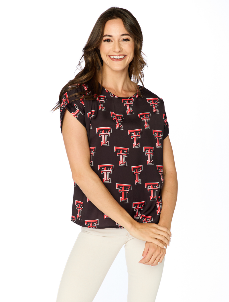 EXC: The Texas Tech Rolled Cuff Blouse