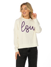 The LSU Rhinestone + Glitter Script Sweater