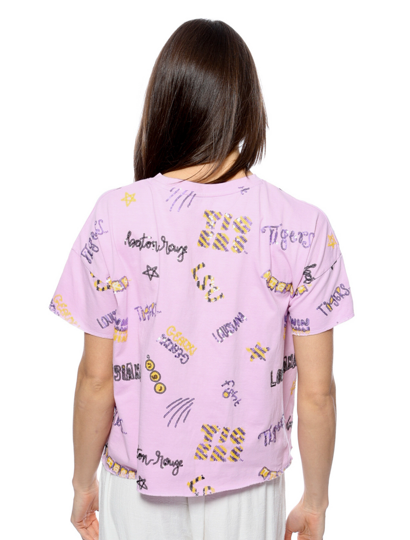 The LSU Sequin Boxy Tee