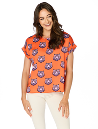 The Clemson Tigers Rolled Cuff Blouse