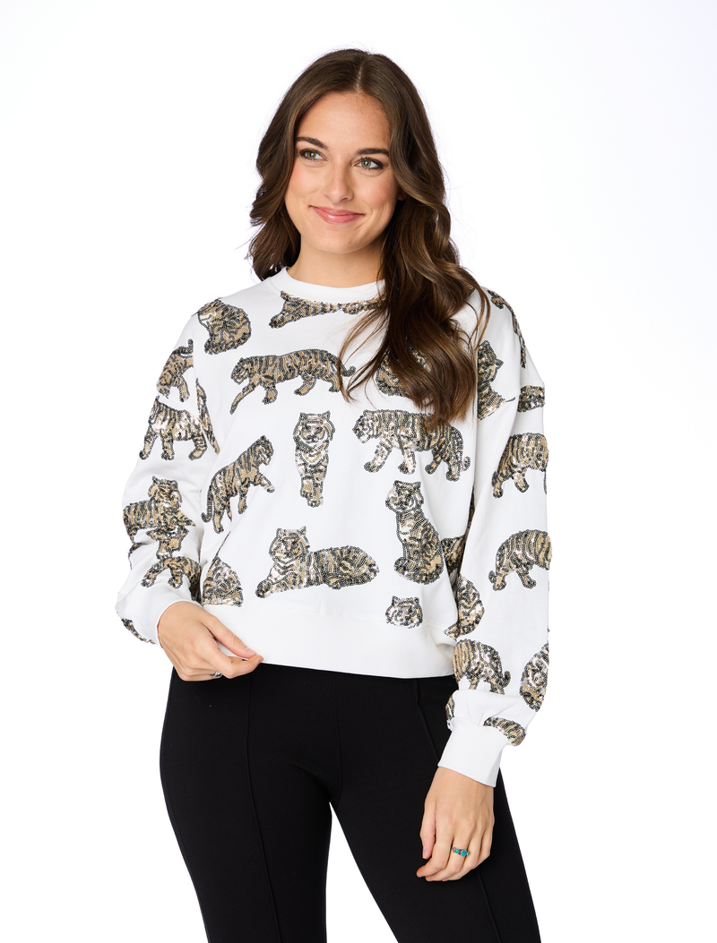 The Sequin French Terry Sweatshirt | Tigers