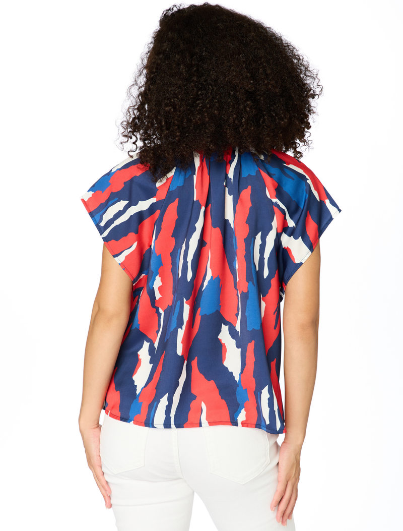 The Abstract Blouse | Red + Blue