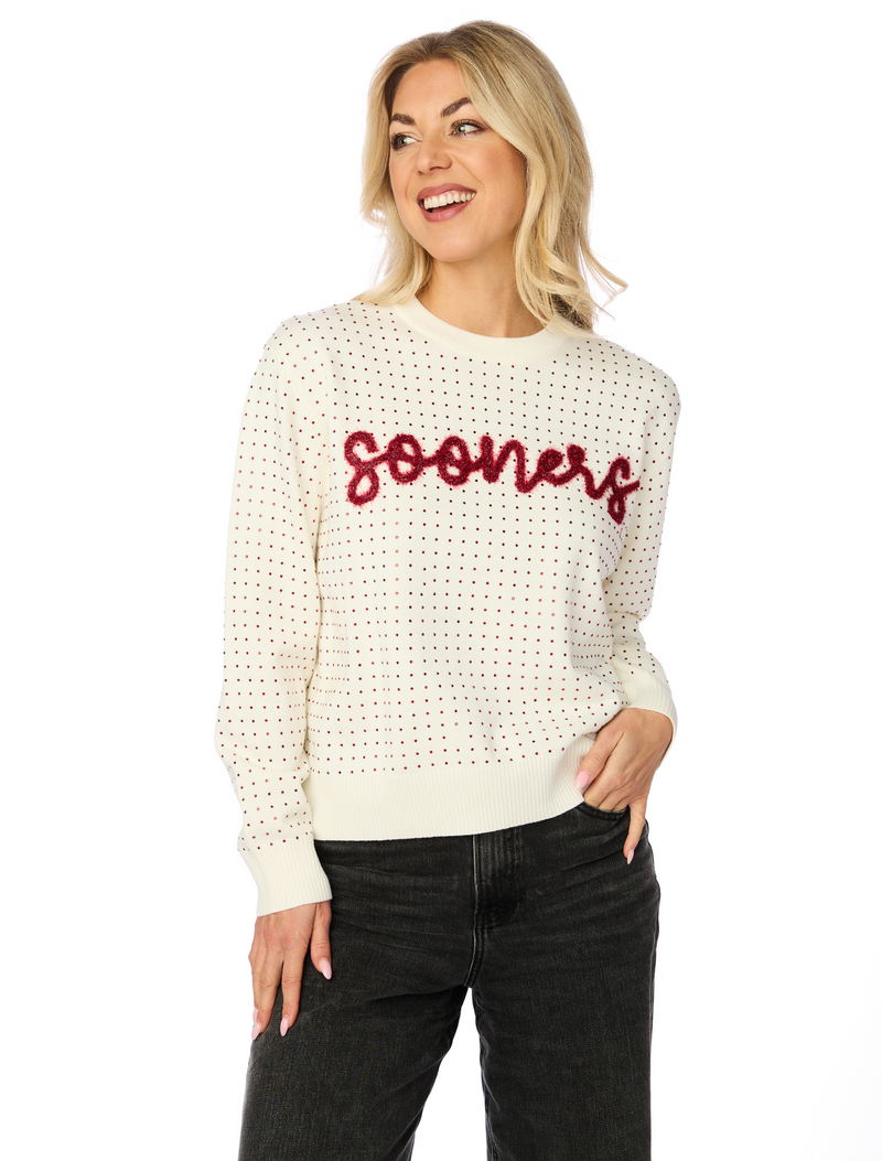 The Sooners Rhinestone + Glitter Script Sweater