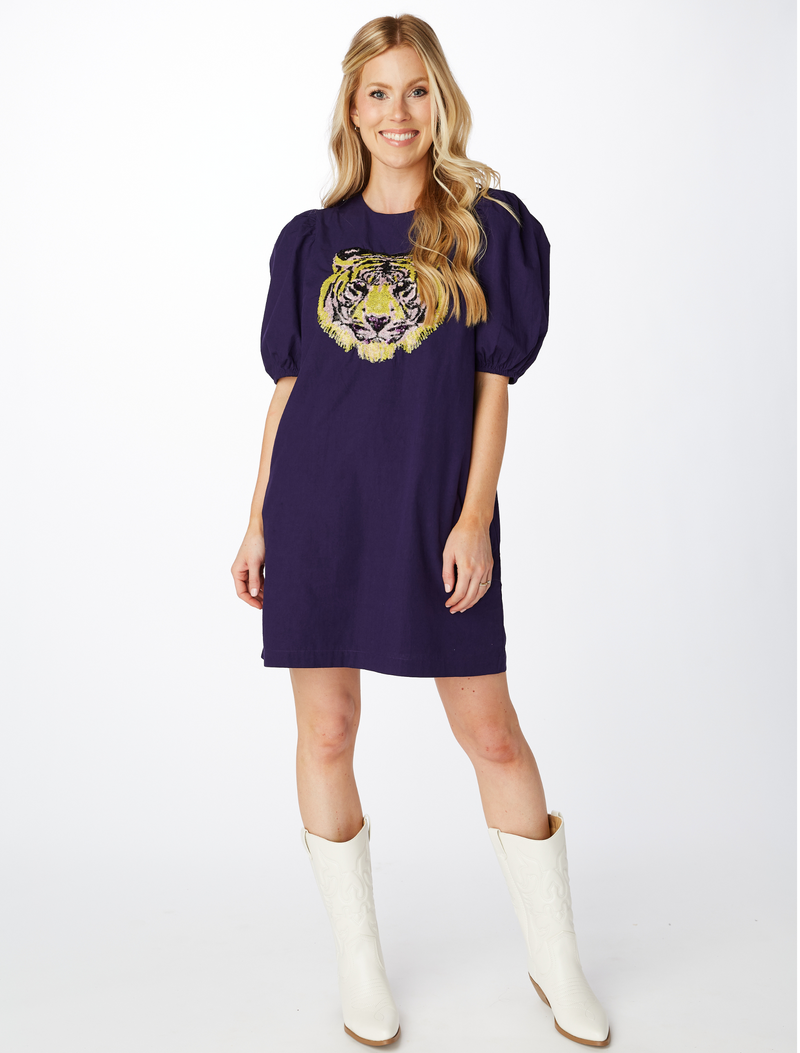 The LSU Sequin Puff Sleeve Dress