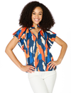 The Abstract Blouse | Navy + Orange