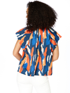 The Abstract Blouse | Navy + Orange