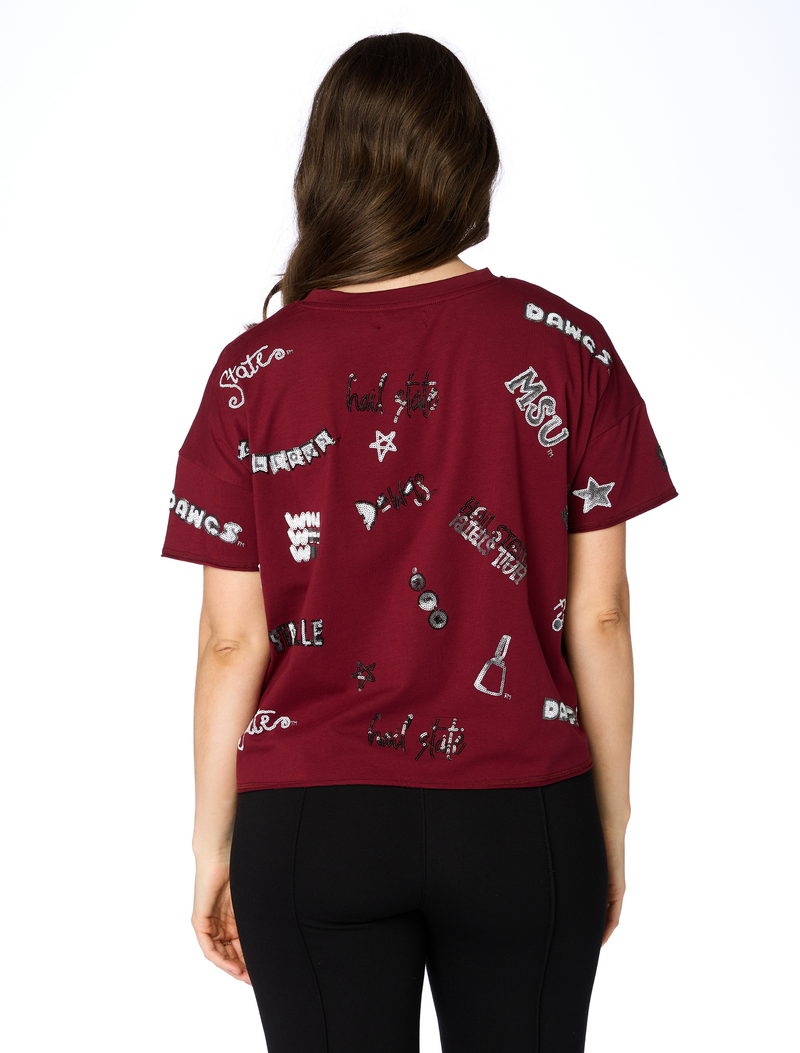 The Mississippi State Sequin Spirit Tee