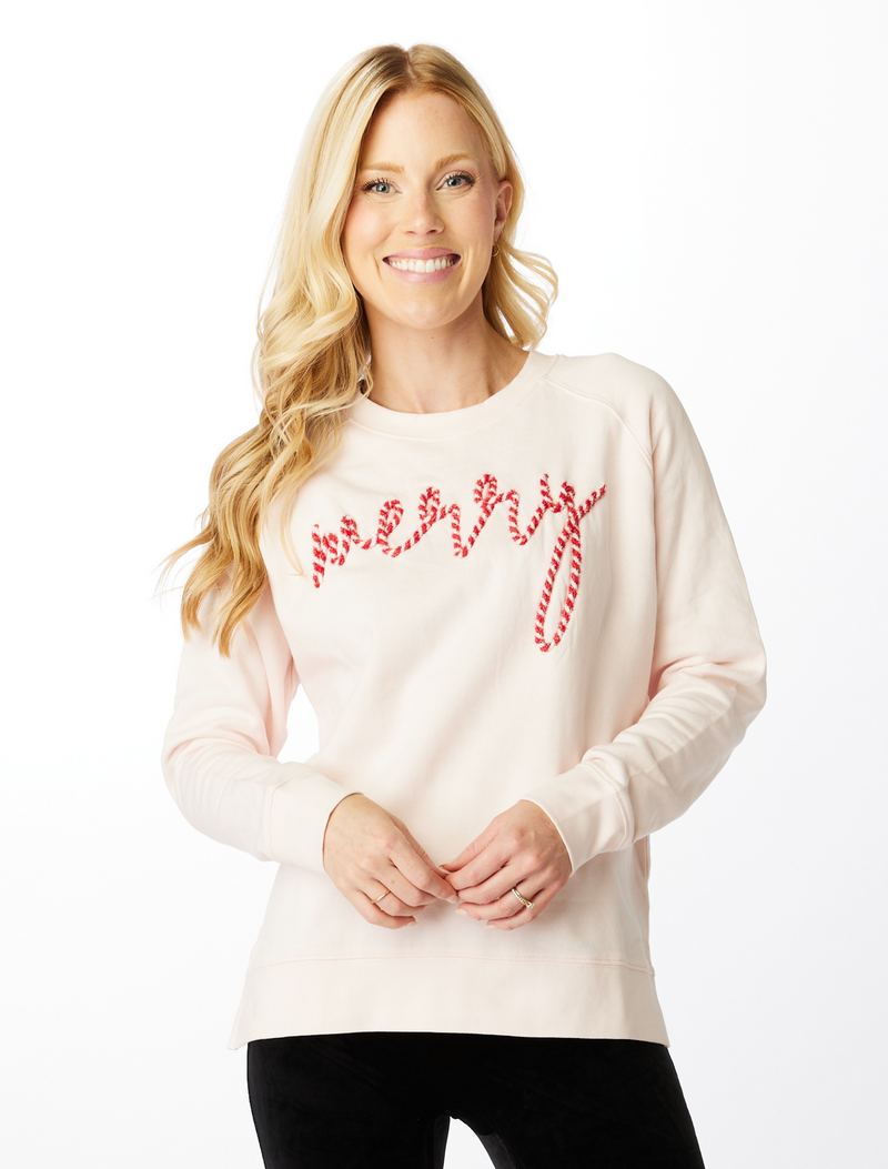 The Merry Glitter Script Sweatshirt
