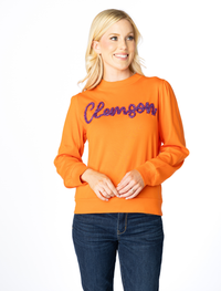 The Clemson Glitter Script Long Sleeve