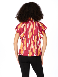 The Abstract Blouse | Maroon + Orange