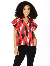 The Abstract Blouse | Red + Black