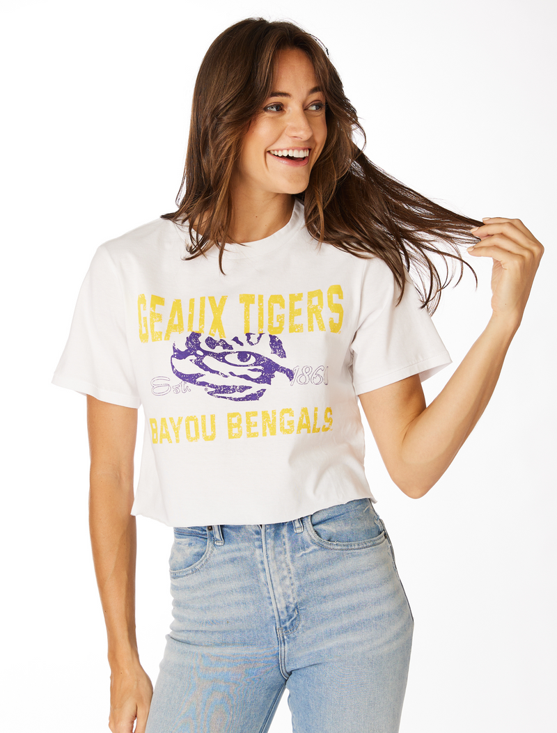 The Geaux Tigers Crop Tee