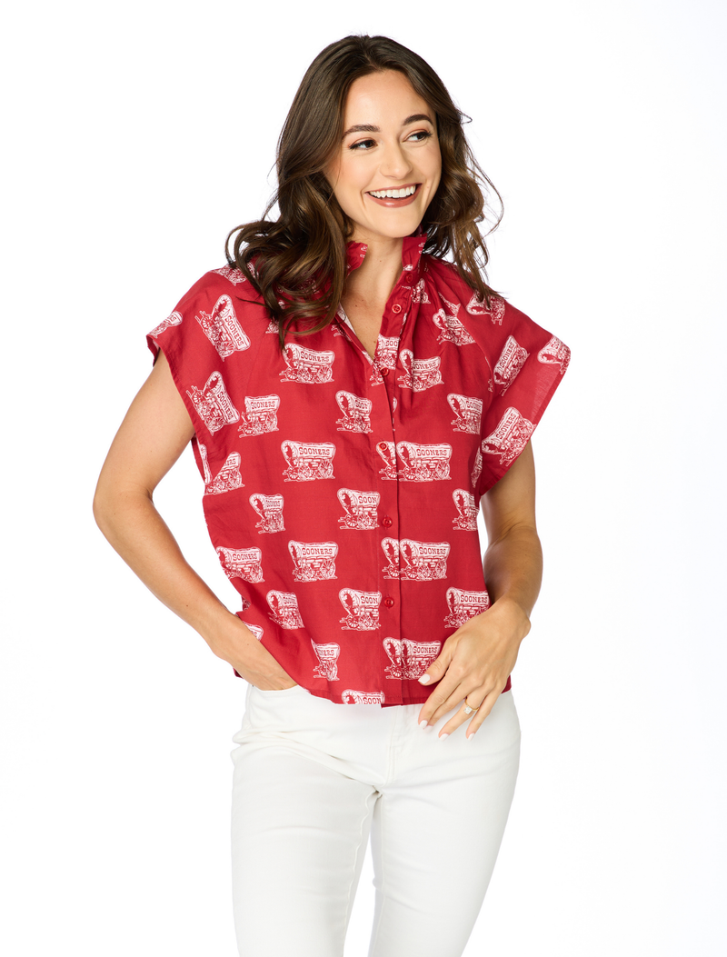 The Sooners Poplin Blouse