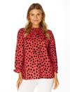 The Red + Black 3/4 Sleeve Blouse