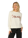 The Texas Rhinestone + Glitter Script Sweater