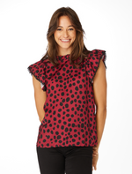 The Garnet + Black Ruffle Sleeve Tank