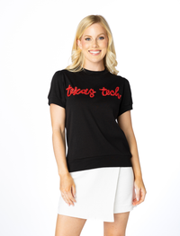 EXC: The Texas Tech Glitter Script Short Sleeve | Black