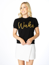 The Wake Glitter Script Short Sleeve