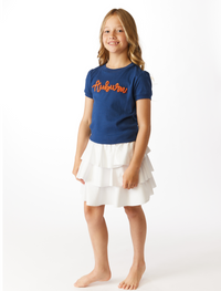 The Auburn Girls Glitter Script Short Sleeve