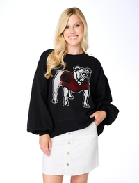 The Bulldog Sequin Balloon Pullover