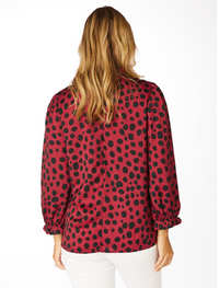 The Garnet + Black 3/4 Sleeve Blouse