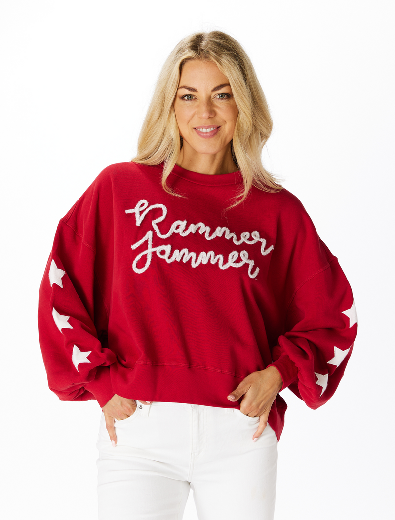 The Alabama Glitter Script Balloon Pullover