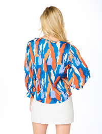 The Abstract 3/4 Sleeve | Blue + Orange