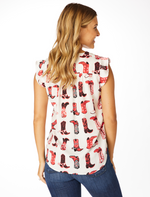The Georgia Boots Ruffle Tank