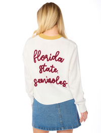 The Florida State Glitter Script Cardigan