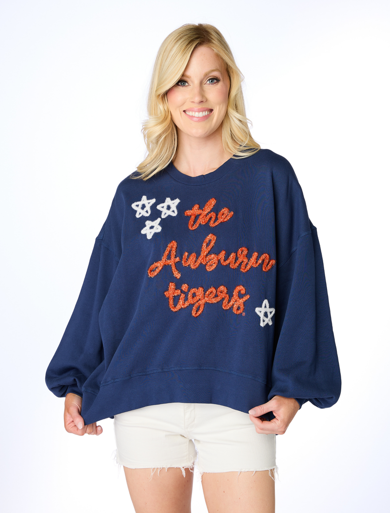 The Auburn Tigers Glitter Script Balloon Pullover