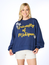 The University of Michigan Glitter Script Balloon Pullover