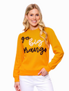 The Go Big Orange Glitter Script Long Sleeve