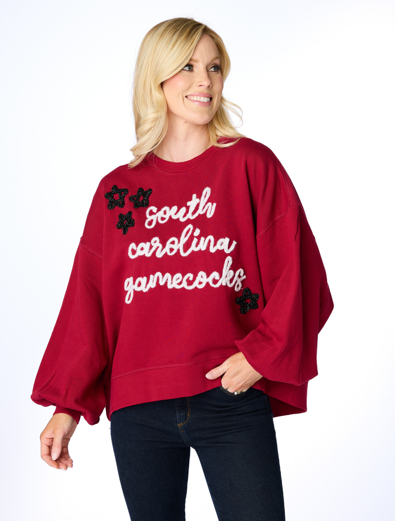 The South Carolina Gamecocks Glitter Script Balloon Pullover