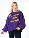 The Louisiana State University Glitter Script Balloon Pullover